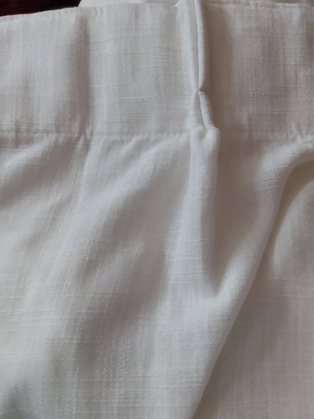 One 80W x 112 Long Linen Blend White Pinch Pleat Sheer Textured Curtain Panel